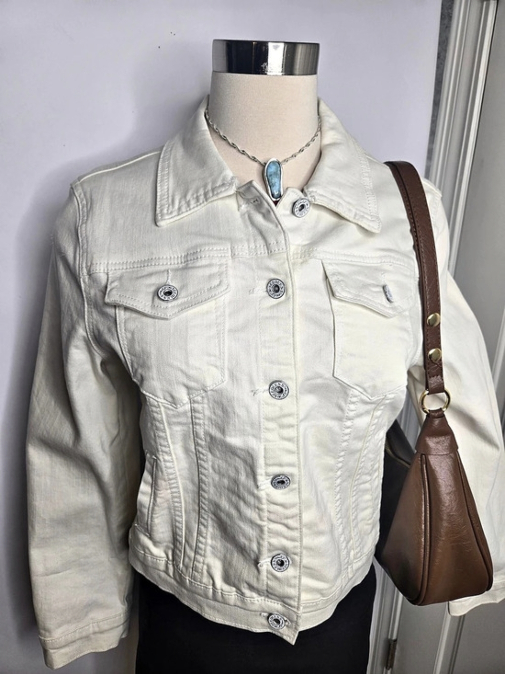 White Jean Jacket New No Tags Size M